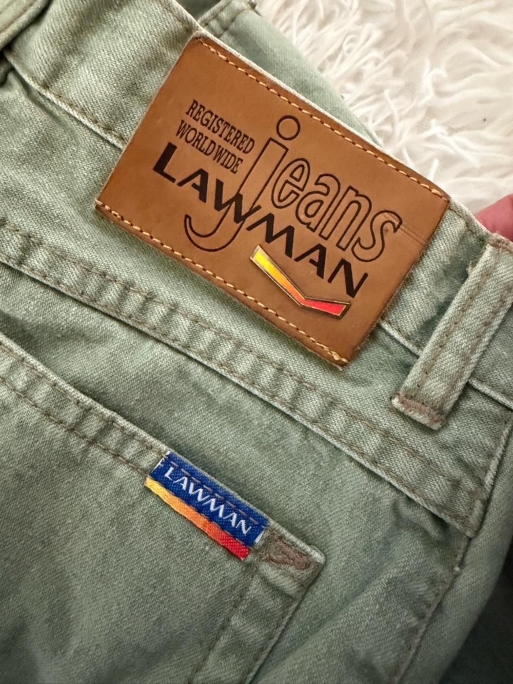 Vintage Green High Waisted Jeans Size XS 25 Waist Straight Leg Minimalist - Picture 4 of 6